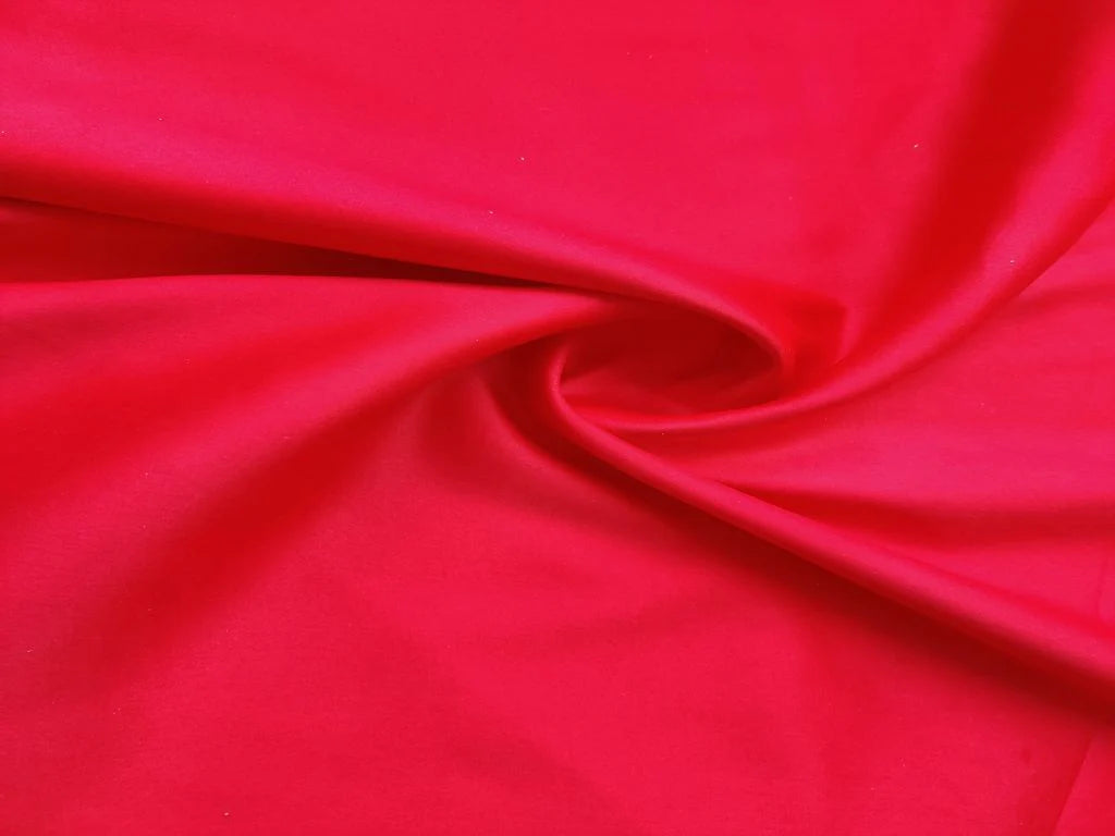 Red Plain Satin Finish Jam Cotton Fabric