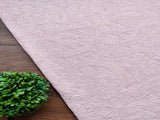 Baby Pink Paisleys Lakhnawi Embroidered Cotton Fabric