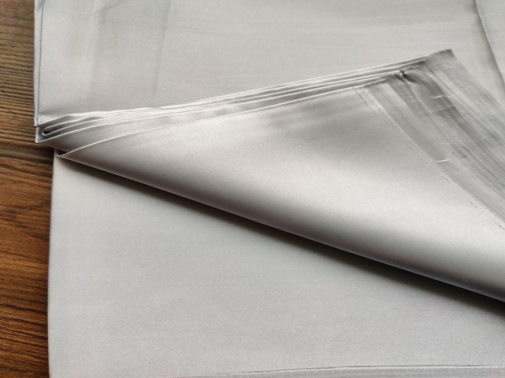 Silver Plain High Shine Satin Fabric