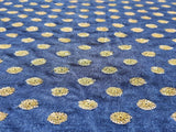 Steel Blue Sequin Floral Embroidered Velvet Fabric