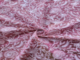 Pink Dual Shade Paisleys Lakhnawi Embroidered Chanderi Fabric