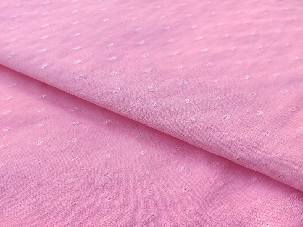 Light Pink Silver Weaved Zari Motifs Cotton Fabric