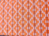 Light Orange Geometric Self Patterned Ikkat Cotton Fabric