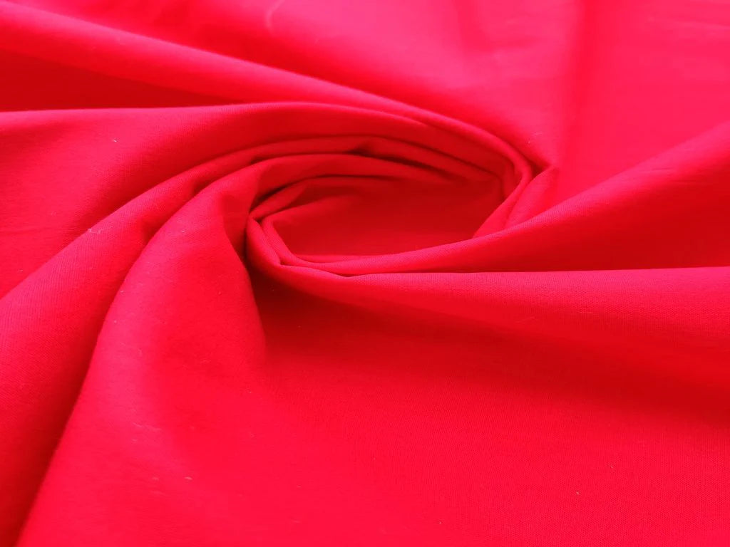 Red Plain Cotton Fabric