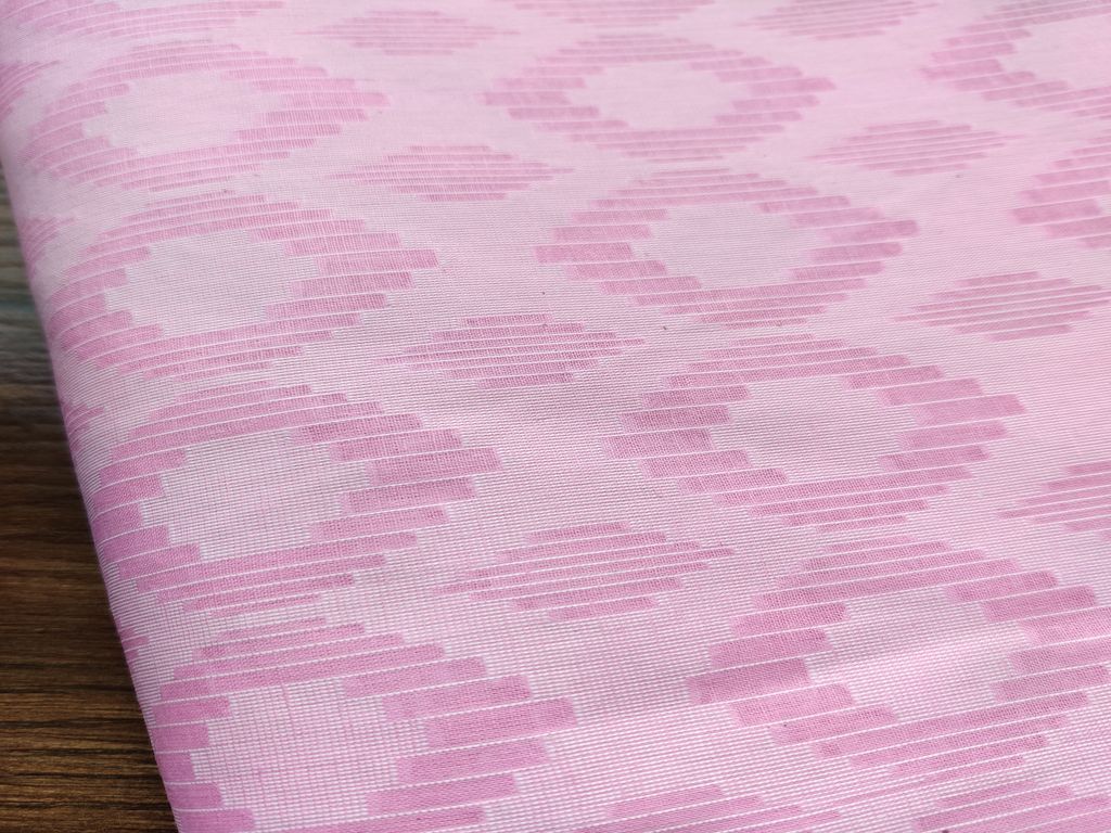 Pink Self Geometric Brasso Cotton Fabric
