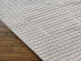 Beige White Floral Thread and Glitter Sequins Work Embroidered Cotton Fabric