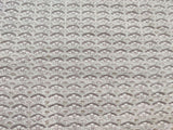 Beige White Floral Thread and Glitter Sequins Work Embroidered Cotton Fabric