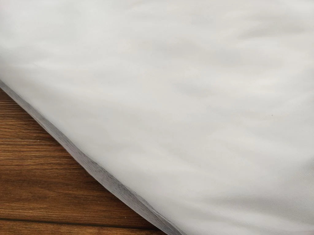 White Plain Dyeable Mono Net Fabric