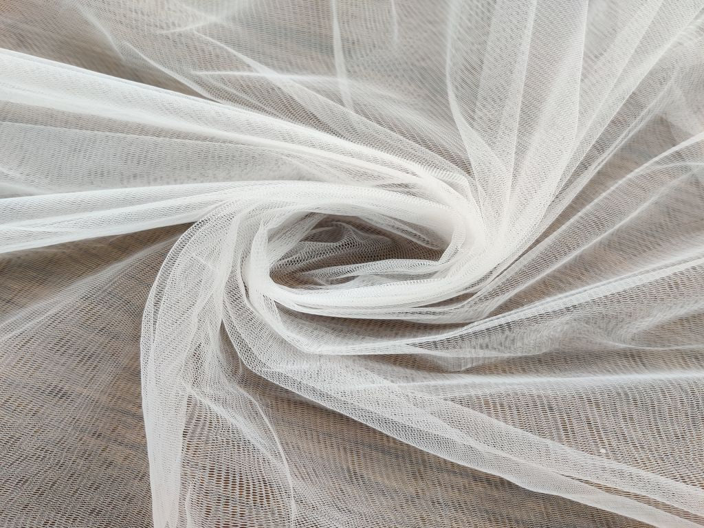 White Plain Dyeable Mono Net Fabric