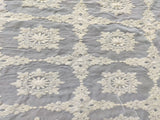 Off White Floral Chikankari Embroidered Dyeable Georgette Fabric