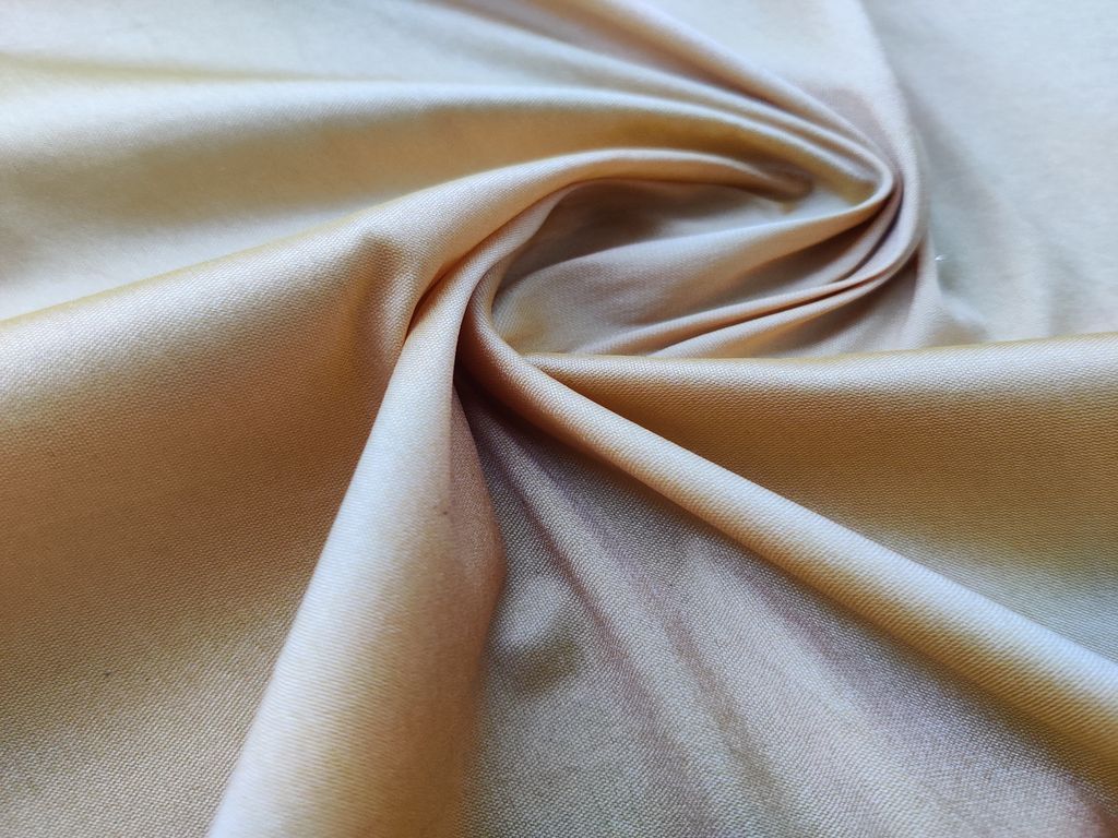 Golden Plain Taffeta Silk Fabric
