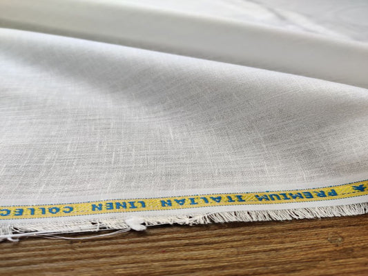 Off White Plain Premium Linen Fabric