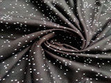 Black White Polka Dots Printed Rayon Fabric