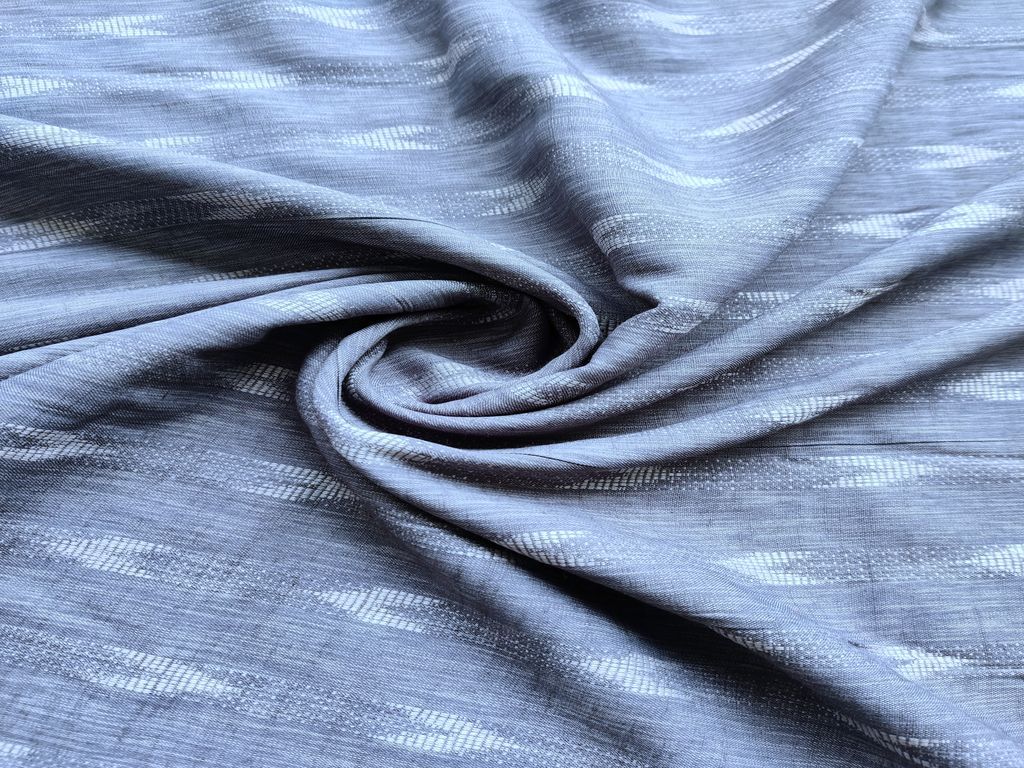 Slate Gray Geometric Ikat Handloom Cotton Fabric
