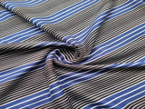 Blue Black Self Stripes Rayon Fabric