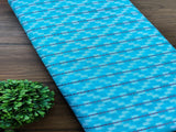 Blue Geometric Self Pattern Ikat Cotton Fabric