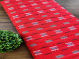 Tomato Red Abstract Bengal Butta Handloom Cotton Fabric