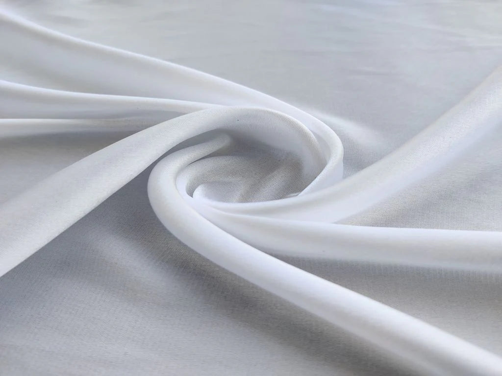 White Plain Dyeable Italian Crepe Satin Fabric