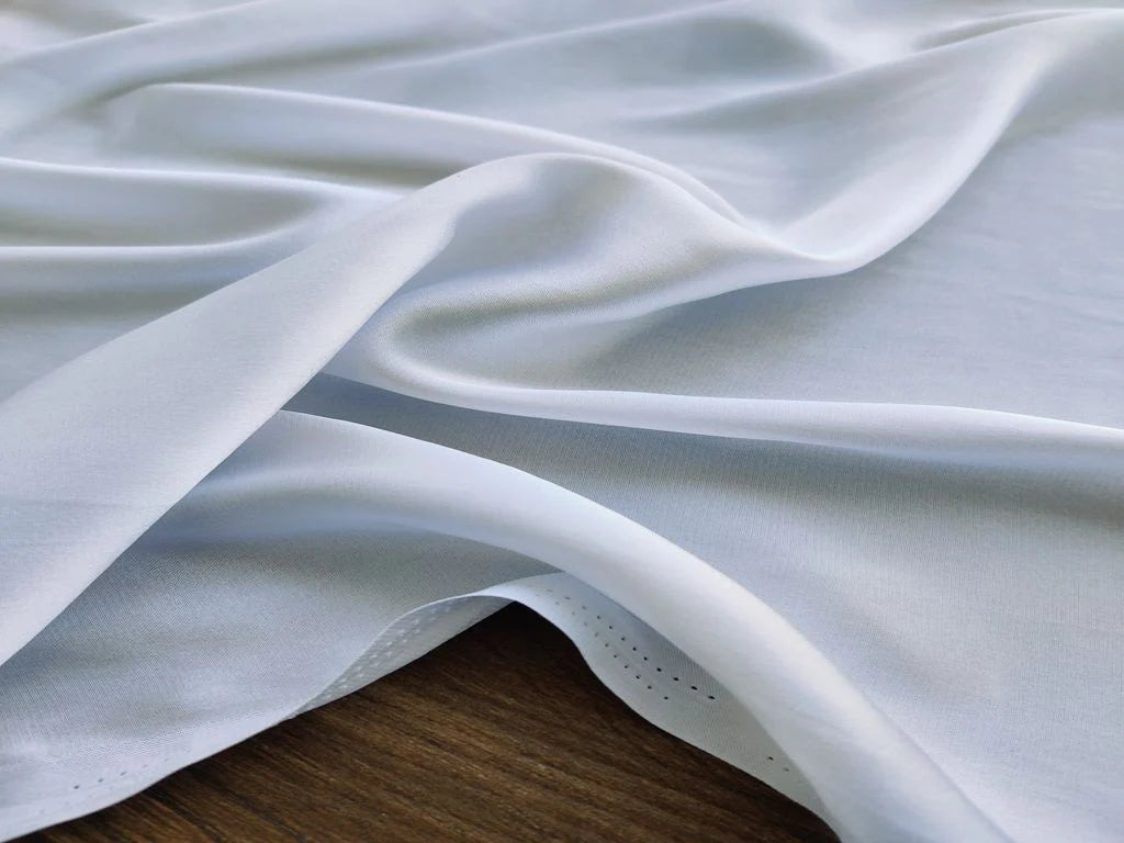 White Plain Dyeable Italian Crepe Satin Fabric