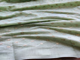 Mint Green Geometric Sequins Embroidered Chanderi Fabric
