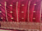 Maroon Golden Sequins Embroidered Velvet Fabric