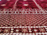 Maroon Golden Sequins Embroidered Velvet Fabric