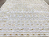 White Dyeable Floral Chikankari Embroidered Cotton Fabric