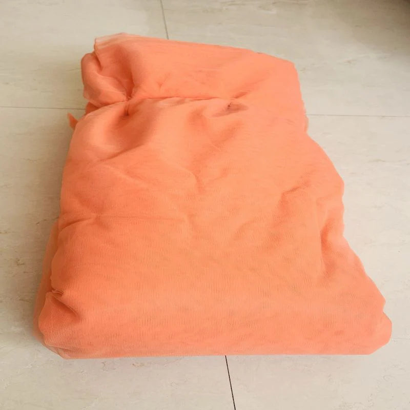 Saffron Orange Plain Mono Net Fabric
