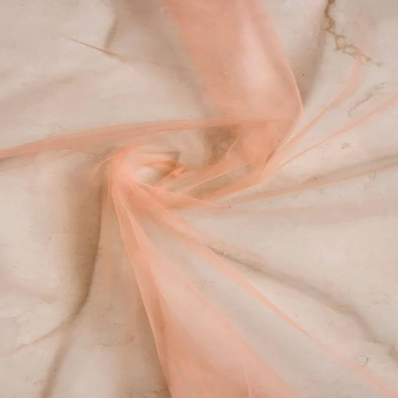 Saffron Orange Plain Mono Net Fabric