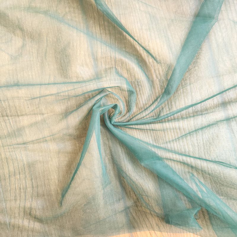 Bottle Green Plain Mono Net Fabric
