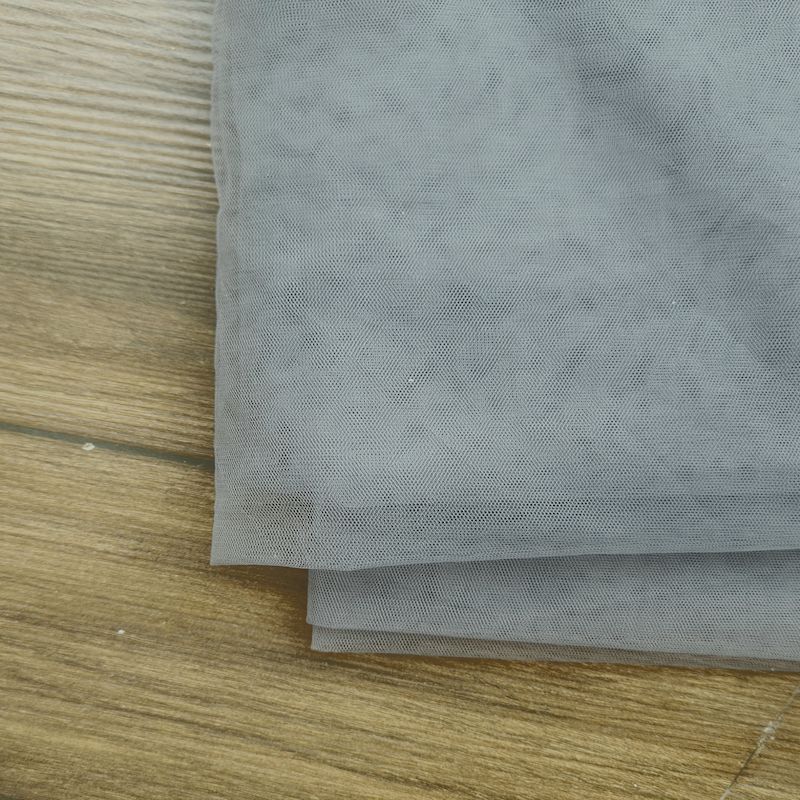Dark Grey Plain Mono Net Fabric
