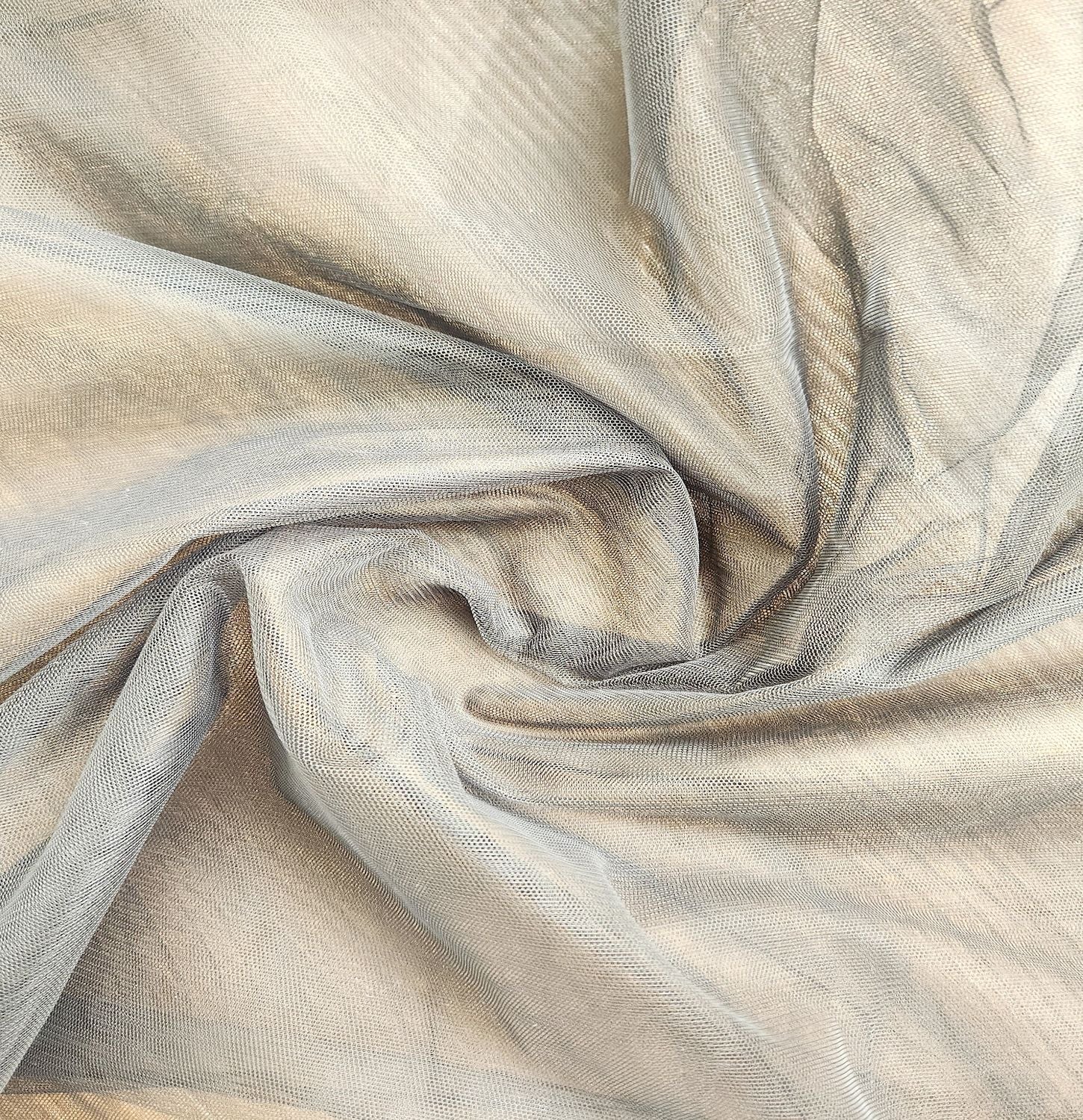 Jet Black Plain Mono Net Fabric