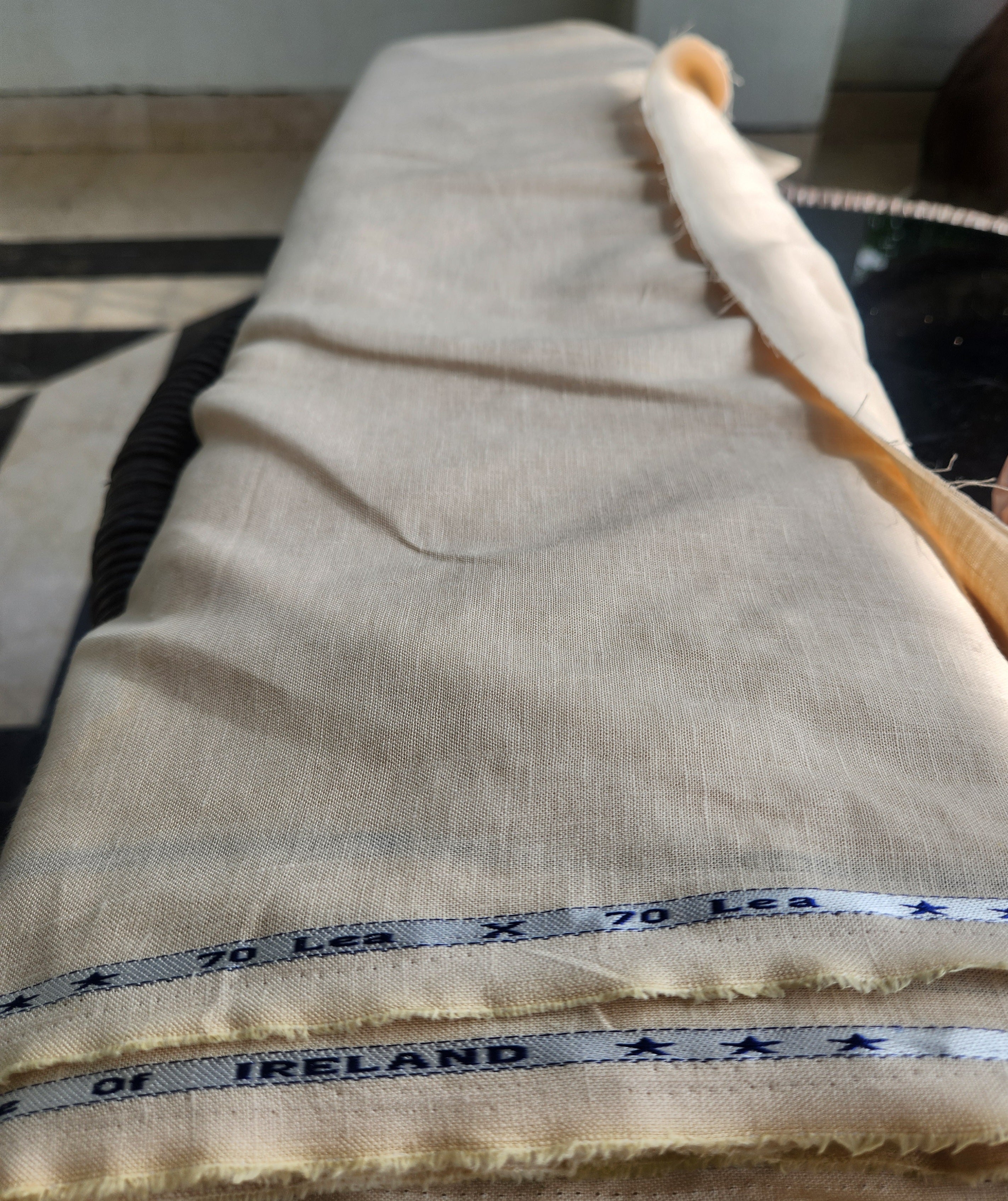 Beige pure linen 70 lea