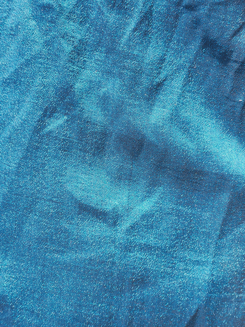 Aqua Blue Vichitra Silk Fabric