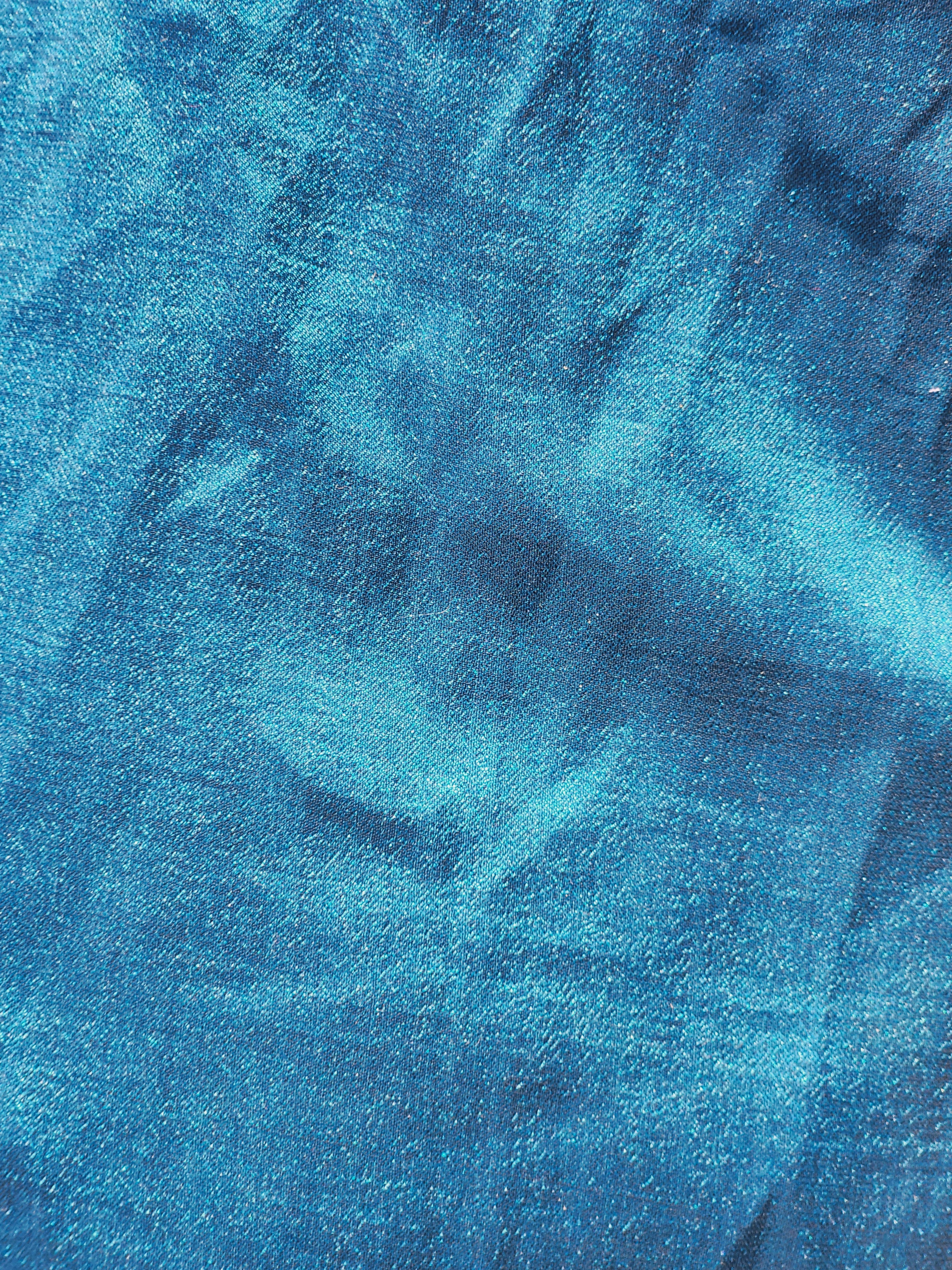 Aqua Blue Vichitra Silk Fabric