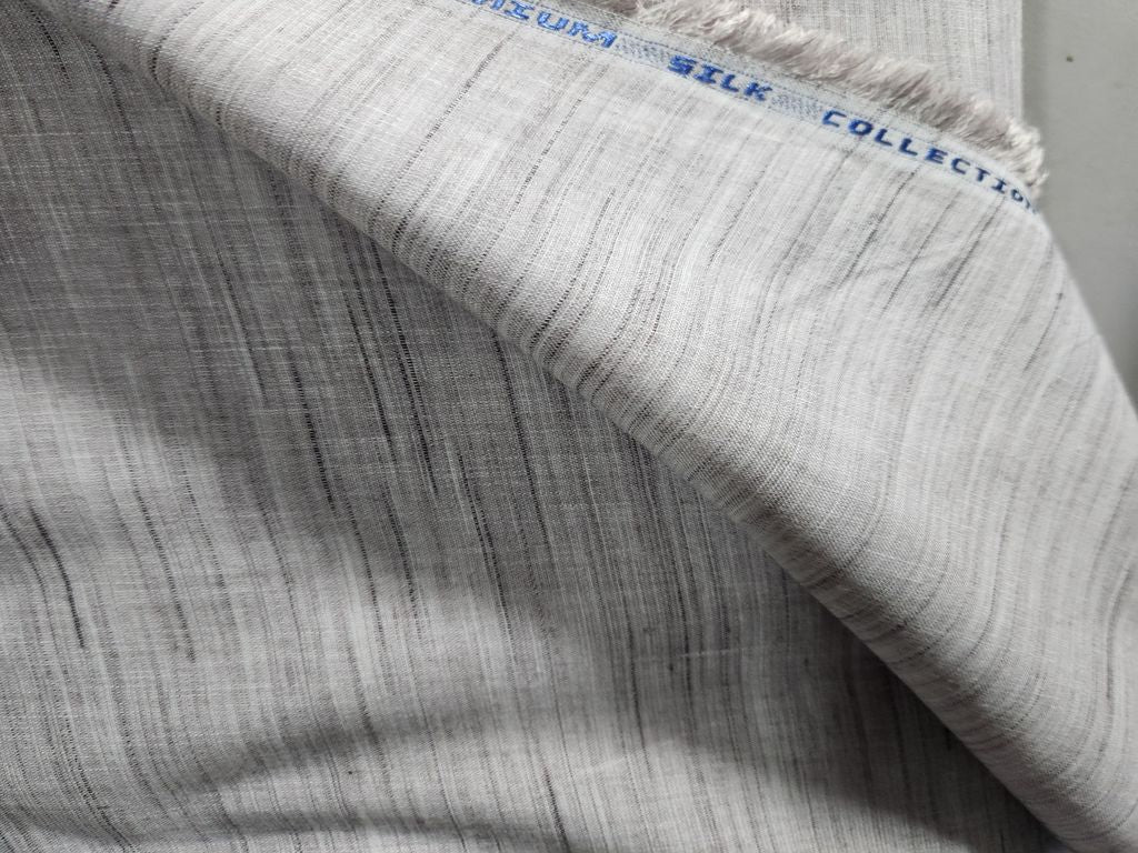Light Grey Turkish Silk Pure Cotton Linen Fabric (60 lea)