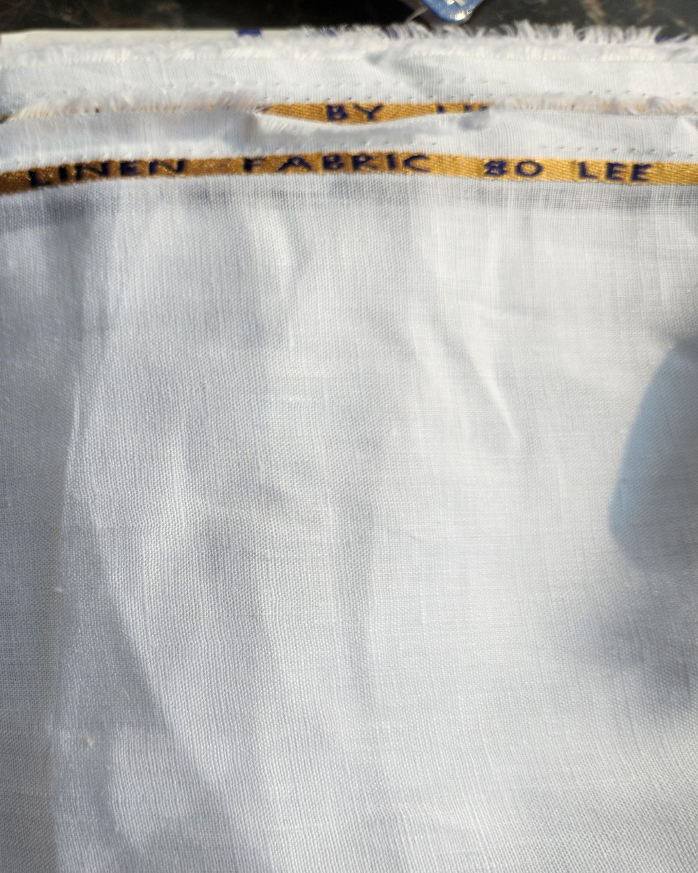 80 Lea Pure White 100% Pure Natural Linen Fabric (0% Cotton)