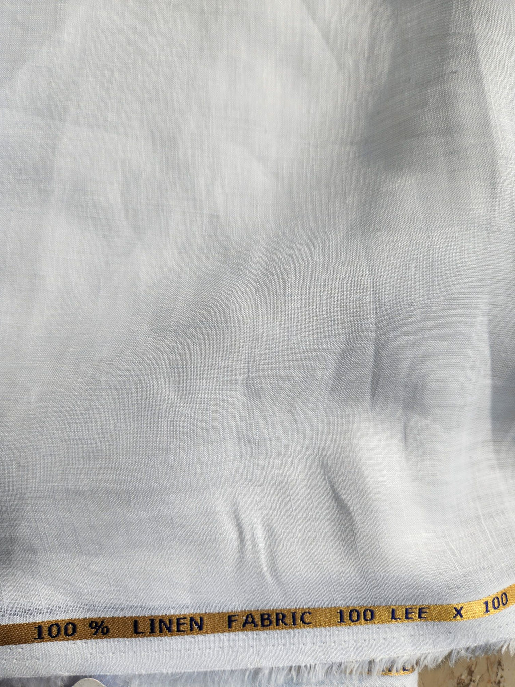 100 Lea Pure White 100% Pure Natural Linen Fabric (0% cotton)