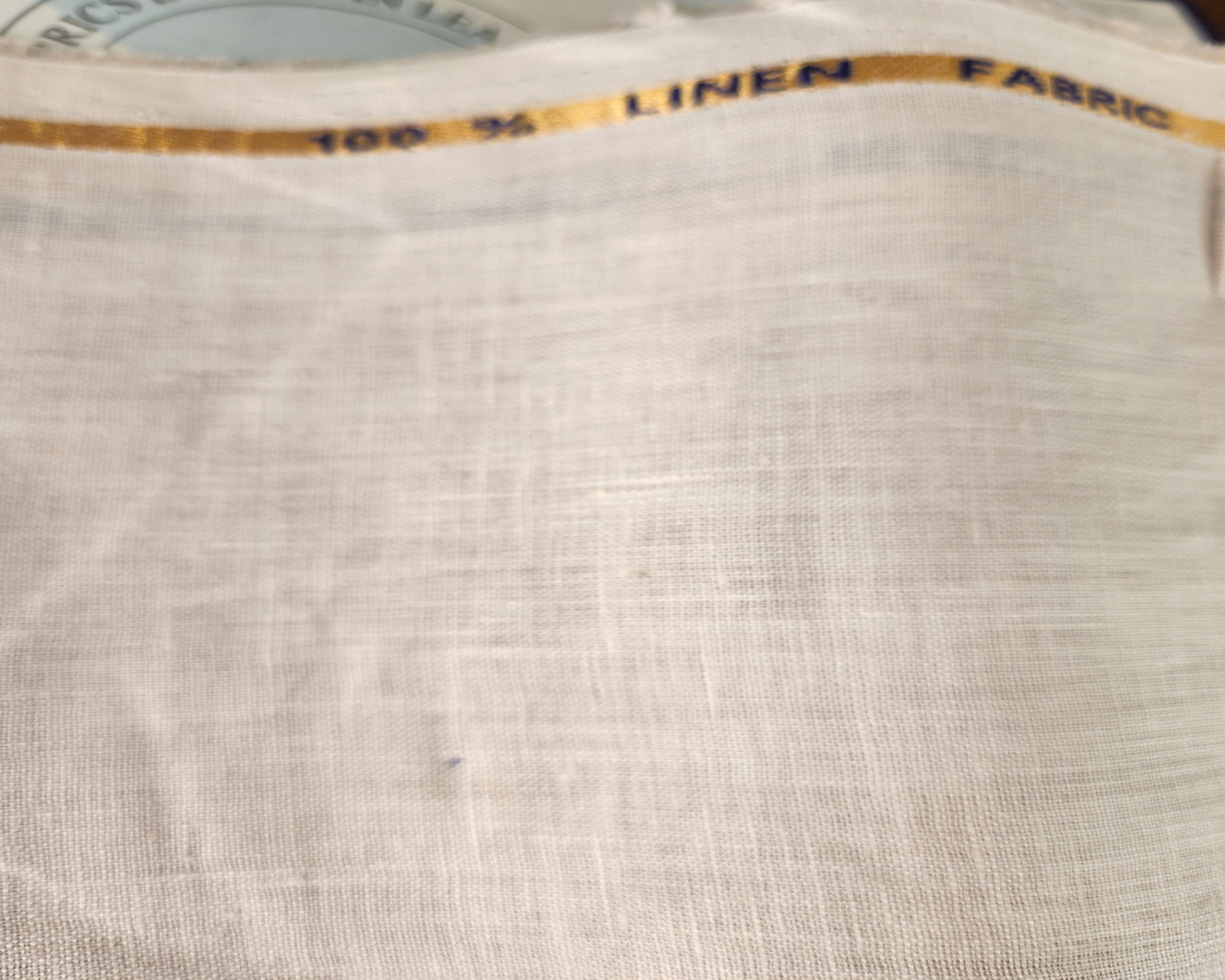 Beige 100% Pure Natural Linen Fabric (0% cotton)
