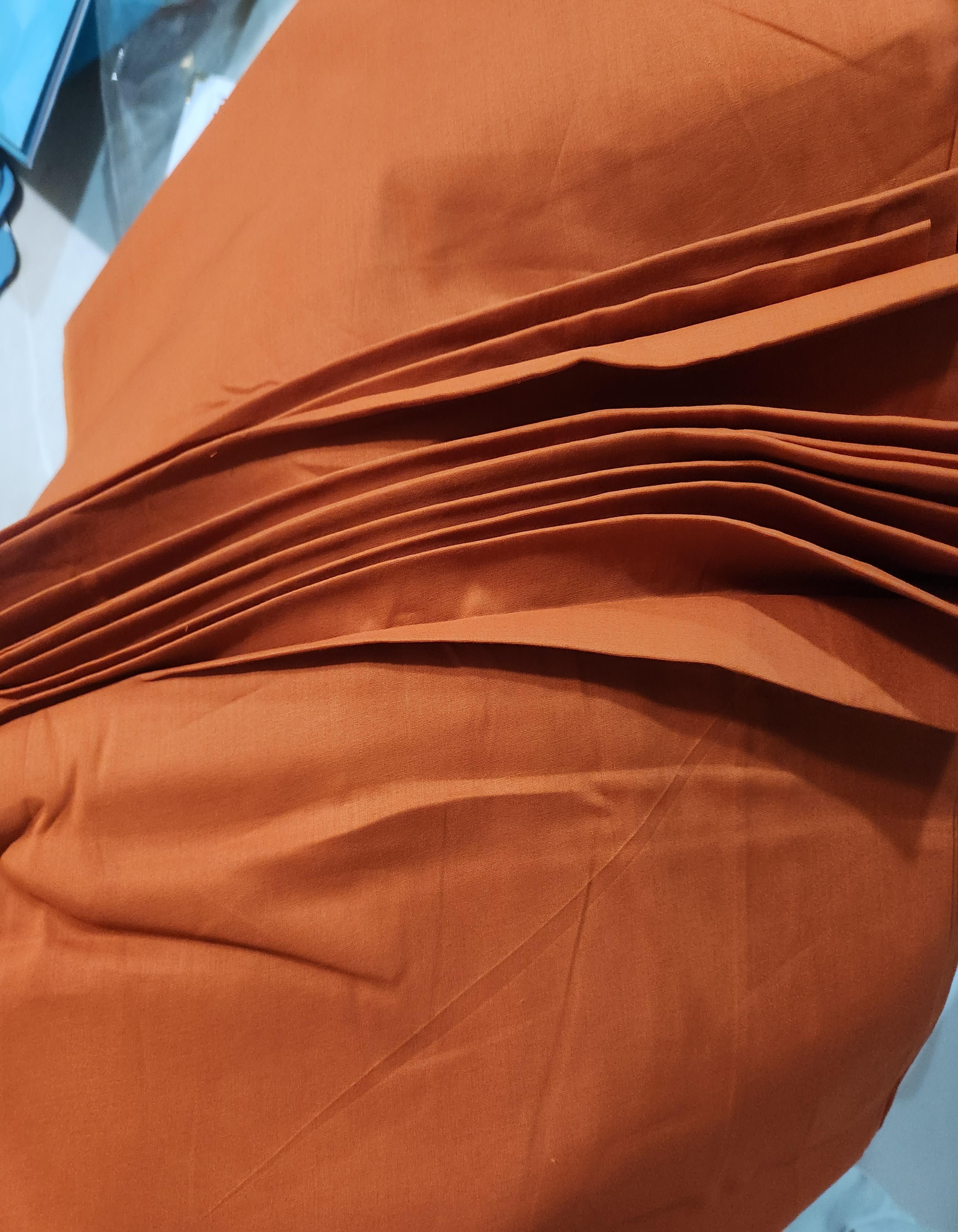 Brick Brown Mul Cotton Fabric