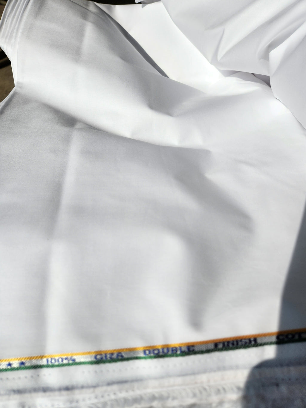 White 100% Pure Giza cotton Fabric for Kurtas, Dhoti & Pyjamas