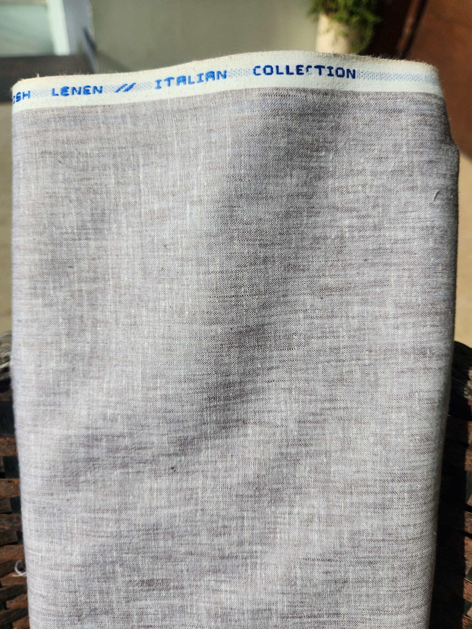 Grey & White Dual Shade Premium Cotton Linen Fabric (60 lea)