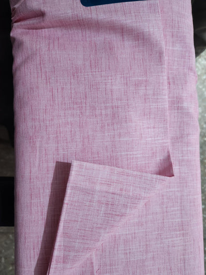 Pink & White two-tone Premium Cotton Linen Fabric (60 lea)