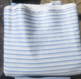 White with  Blue strips premium Cotton Linen Fabric