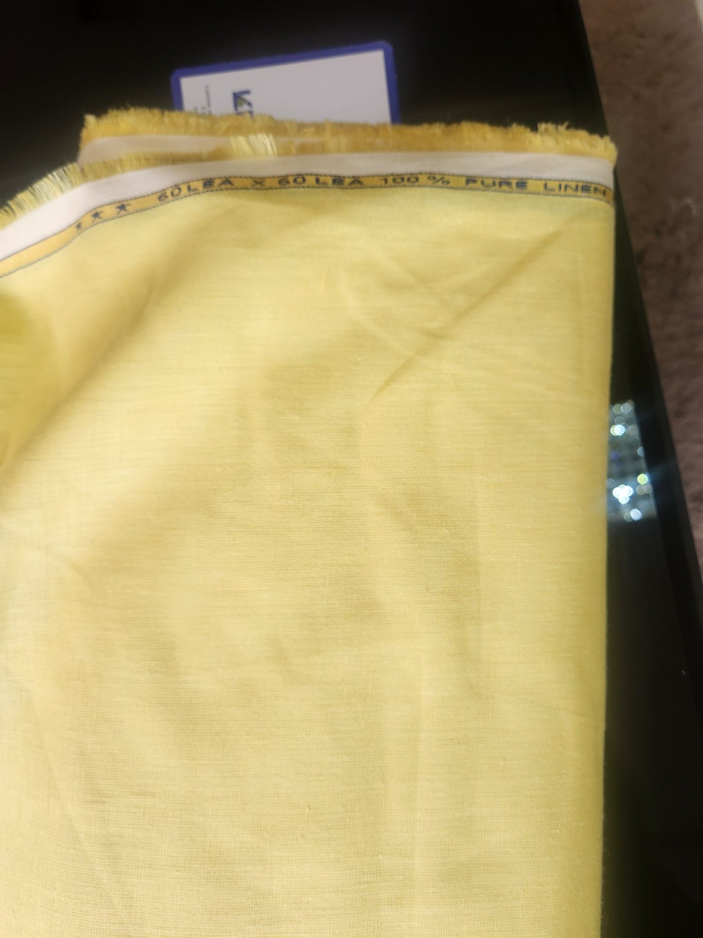 Lemon Yellow 100% Pure Linen  (No cotton)