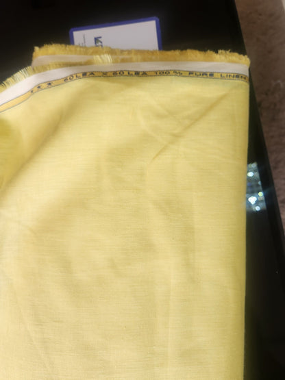 Lemon Yellow 100% Pure Linen  (No cotton)