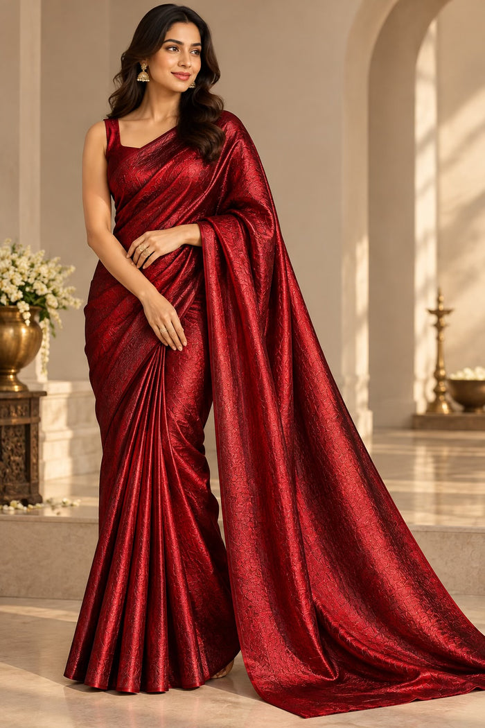 Ruby Red Shimmer Fendi Fabric