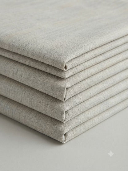 Heather Grey Melange Spun Poly Shirting Fabric – Linen-Look, Lightweight & Easy-Care