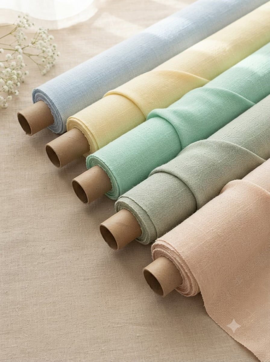 Mint Green Canvas Weave Cotton Linen Fabric