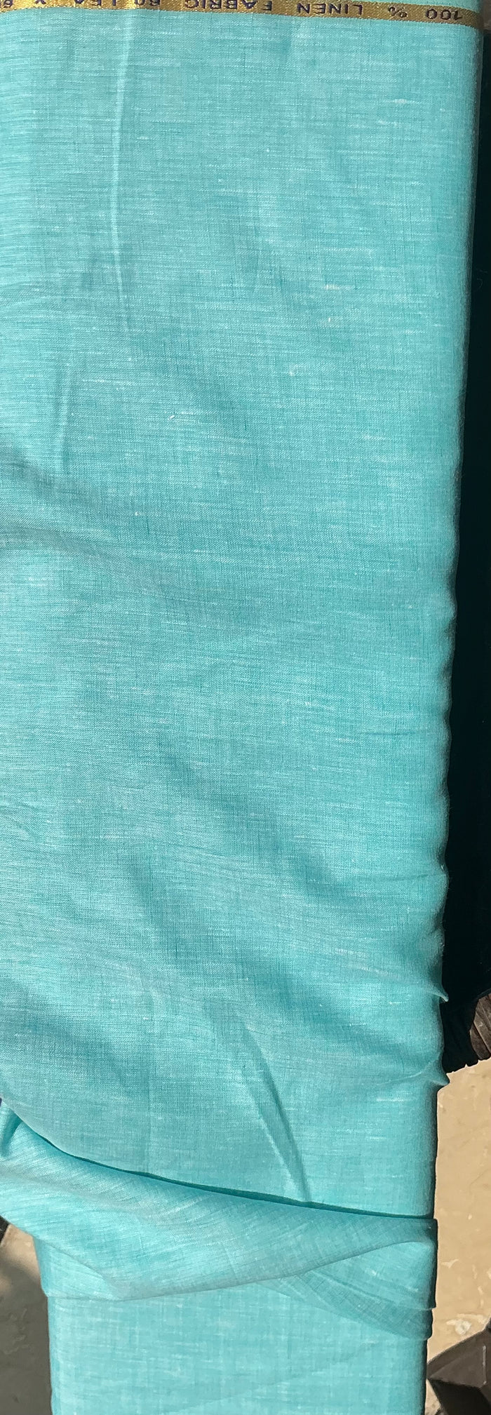 Premium Aqua Blue 100% Pure Linen Fabric-60 Lea (No Cotton )
Naturally Luxurious. Effortlessly Elegant. Pure Linen Comfort.